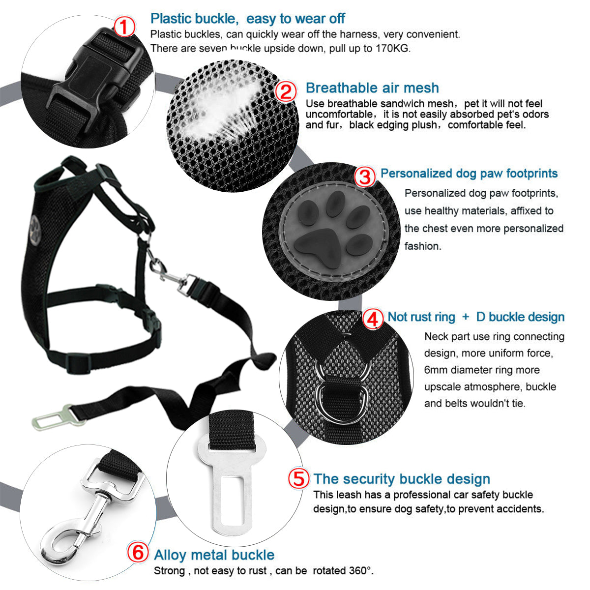 Dog Car Harness and Seat Belt Tether for Large Dogs | Better Pet & Co