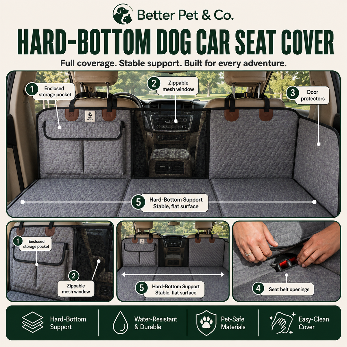 Hard-Bottom Dog Car Seat Cover | Better Pet & Co