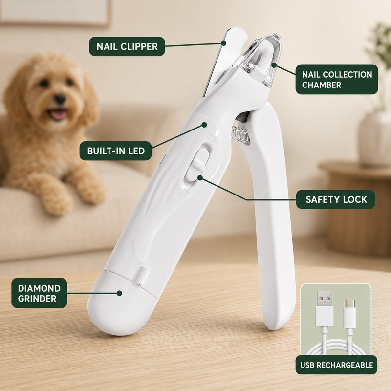 2-in-1 Dog & Cat Nail Clipper & Grinder with LED Light