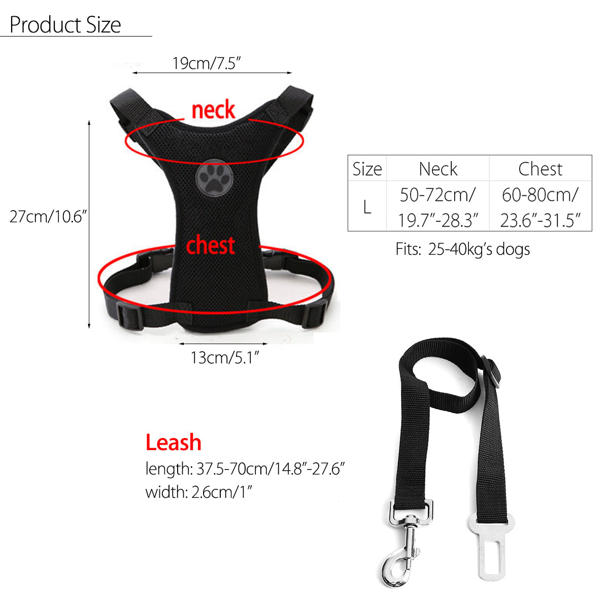 Dog Car Harness and Seat Belt Tether for Large Dogs | Better Pet & Co