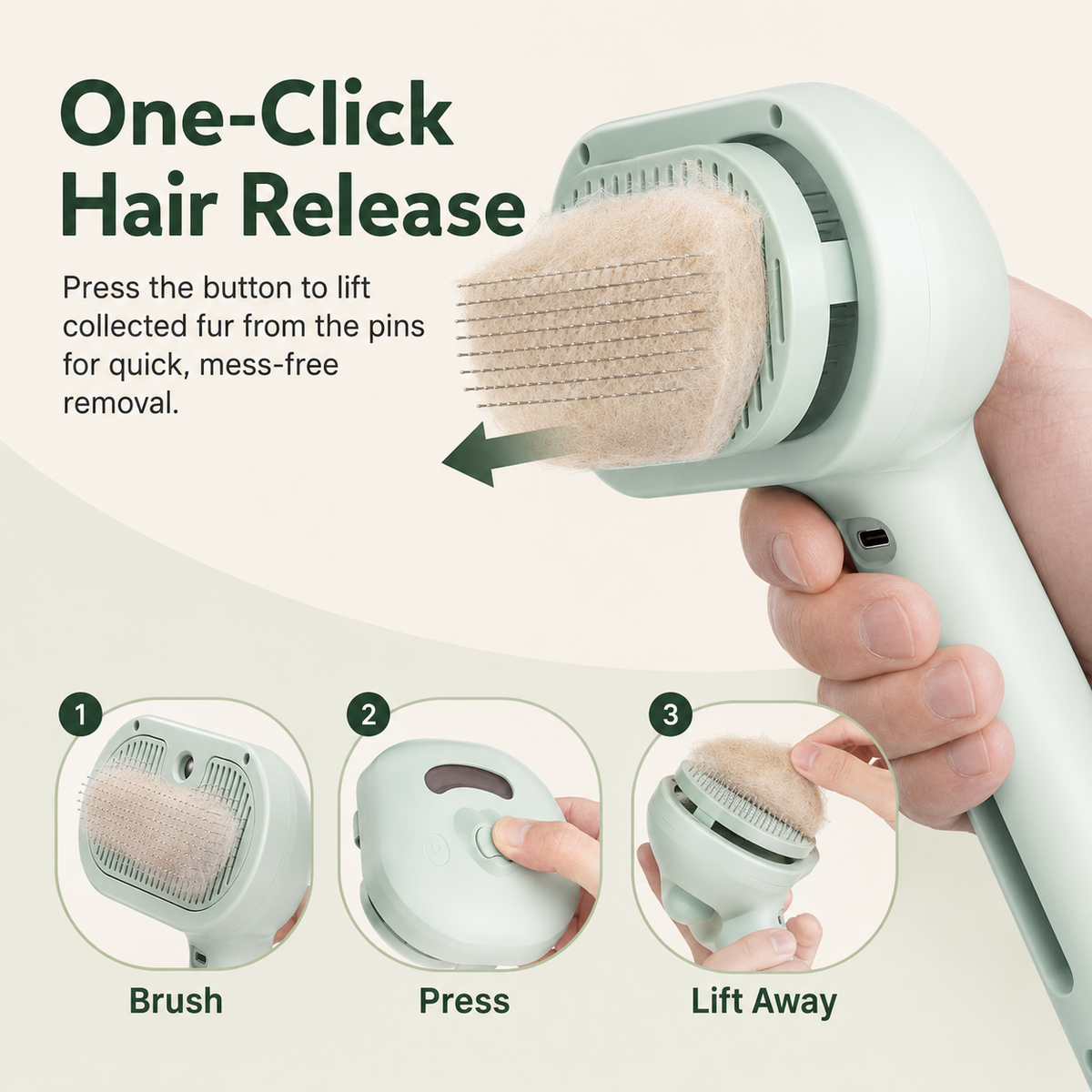 Self Cleaning Misting Brush for Dogs and Cats