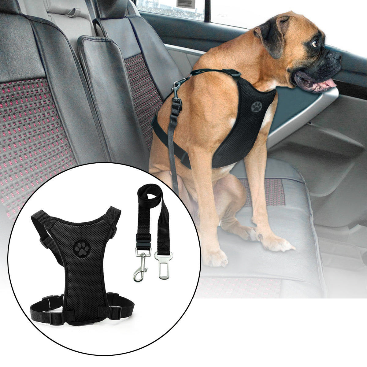 Dog Car Harness and Seat Belt Tether for Large Dogs | Better Pet & Co