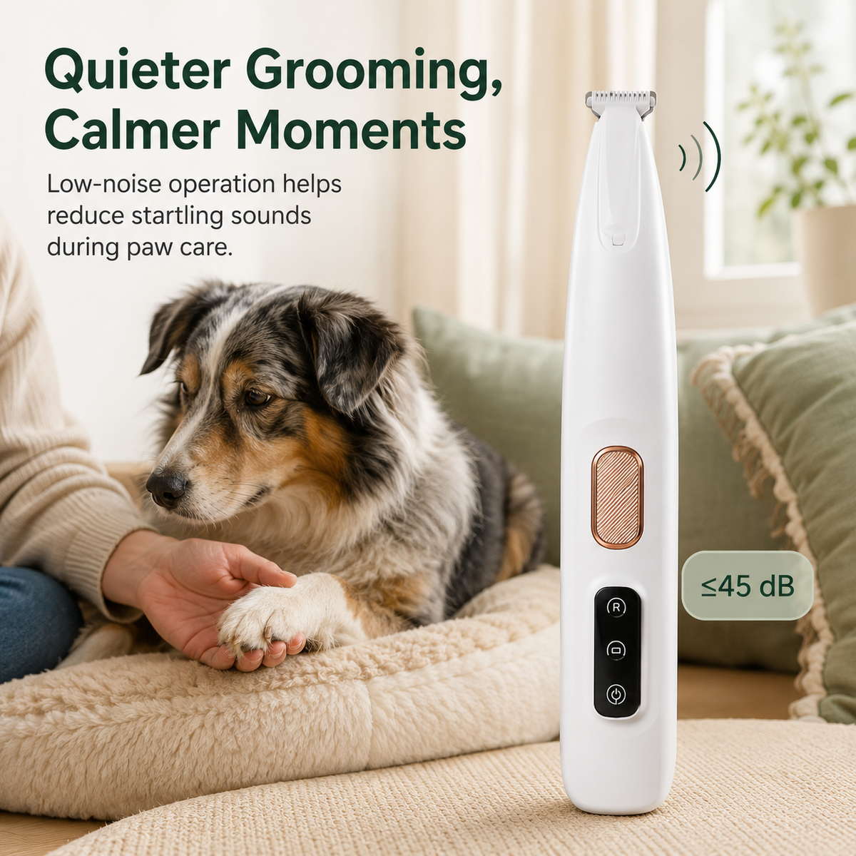Quiet Cordless Paw Trimmer for Dogs and Cat